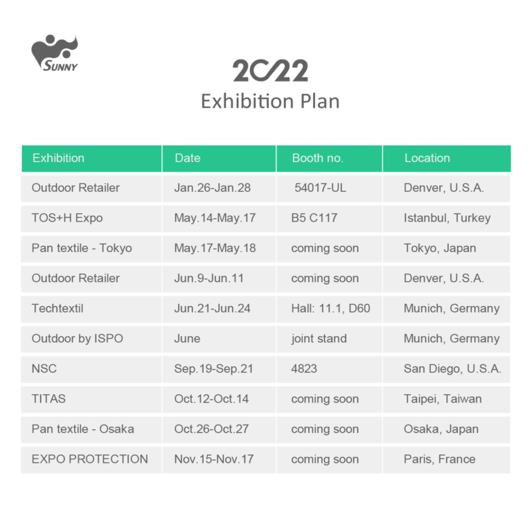 2022 sunnytex exhibition plan